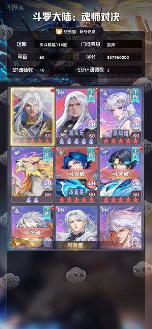 斗罗大陆：魂师对决【宗师,60级】好几个满星自己看