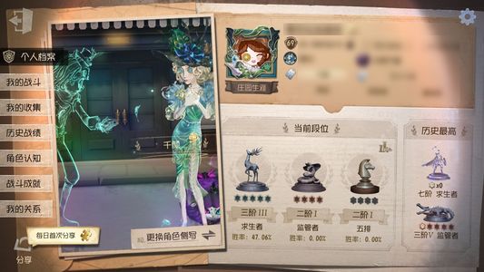 第五人格【69级】惊鸿永恒猎印蓝色美女