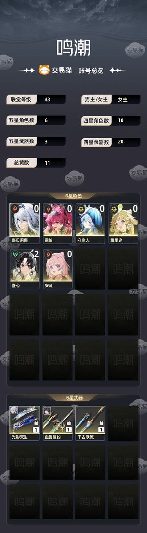 鸣潮【43级】 01嘉贝莉娜，露帕加守岸人