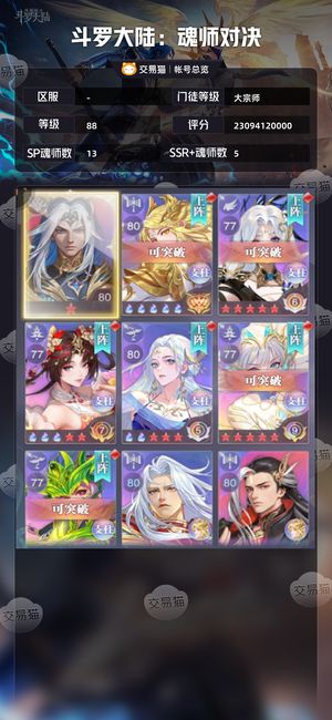 斗罗大陆：魂师对决【大宗师,88级】 230亿战力多皮肤