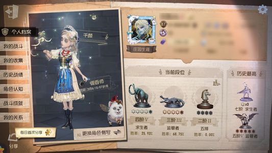 第五人格【87级】 鸽子仙灵丽莎 记者三限两万七氪