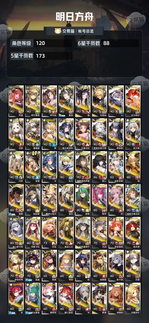 明日方舟【120级】多六星及皮肤高练度退坑号可小刀