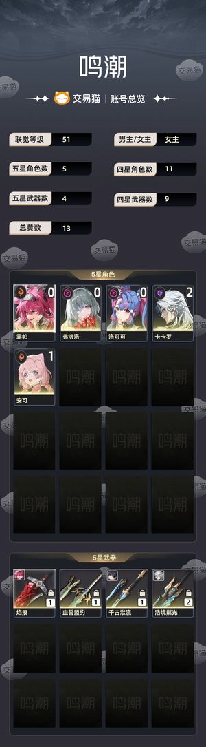 鸣潮【51级】 弗洛洛洛可可露帕带专