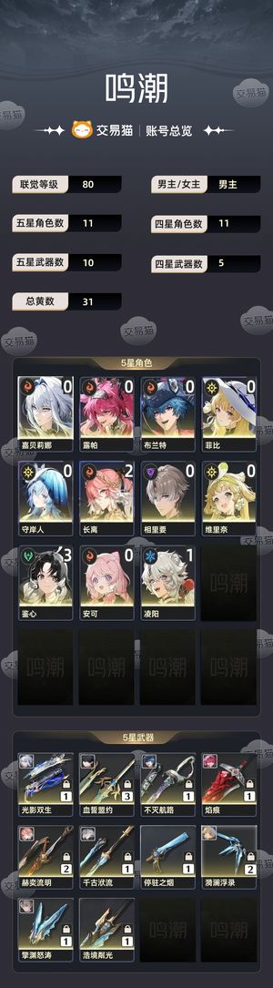 鸣潮【80级】80级 女主 五星16