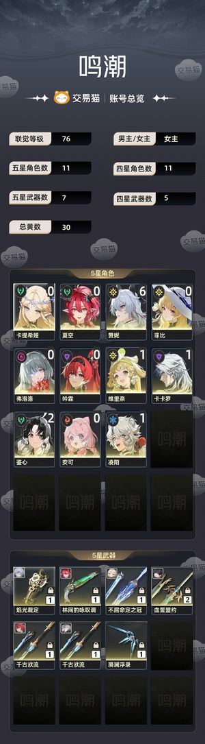 鸣潮【76级】 满命赞妮，ai估价