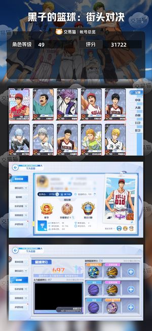 黑子的篮球：街头对决【49级】 全满z火，紫源等其他，有图自己看，可小刀