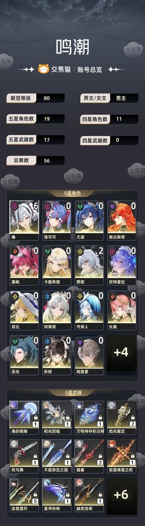 鸣潮【80级】 高练度自建欧皇号