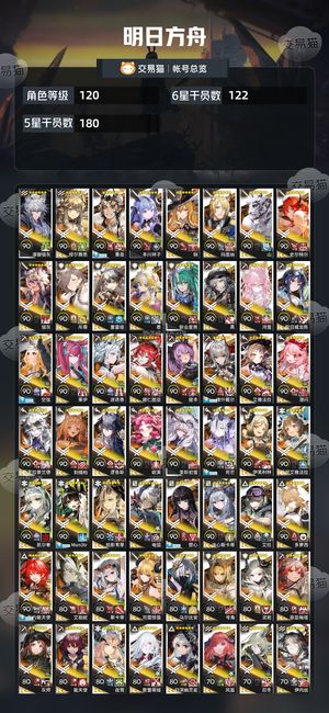 明日方舟【120级】全图鉴多皮肤高练度