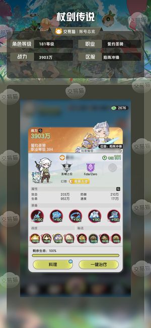 杖剑传说【苹果版】【181级】2.8W氪区内排名第7账号