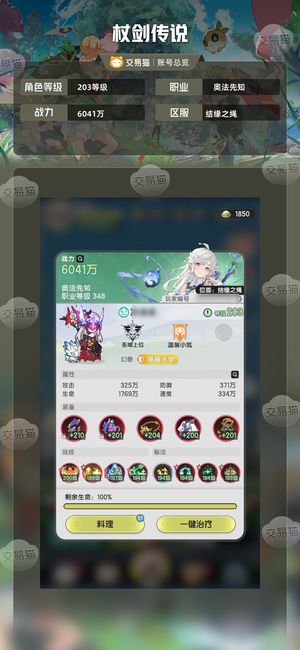 杖剑传说【203级】氪1.8w榜10有S1榜三称号