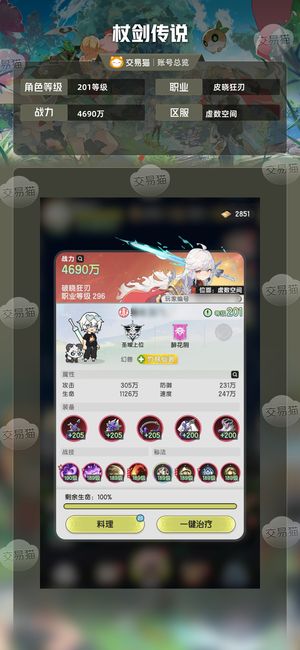 杖剑传说【201级】9000氪 小黑已出