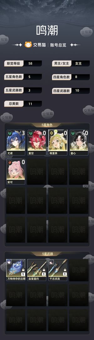 鸣潮【苹果版】【58级】 31尤诺夏空