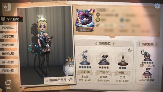 第五人格【29级】 克罗托石榴碟晖之羽惊鸿不议价
