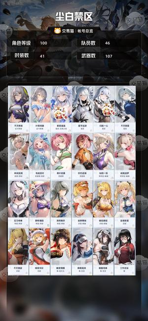 尘白禁区【100级】41皮6互动多专武17氪金皮