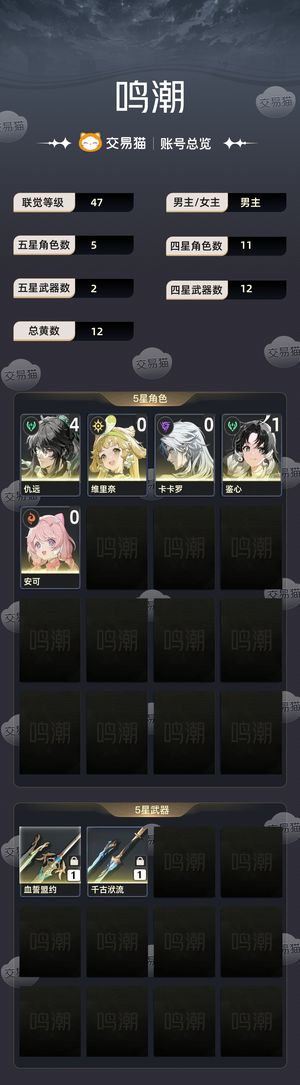 鸣潮【47级】 四链仇远等级低资源多