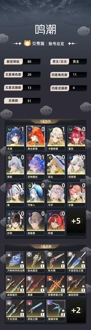 鸣潮【80级】 小保底出了皮肤都有