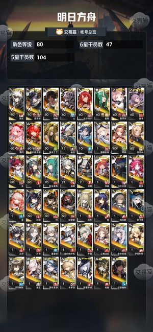 明日方舟【80级】活绑47六星超大杯多
