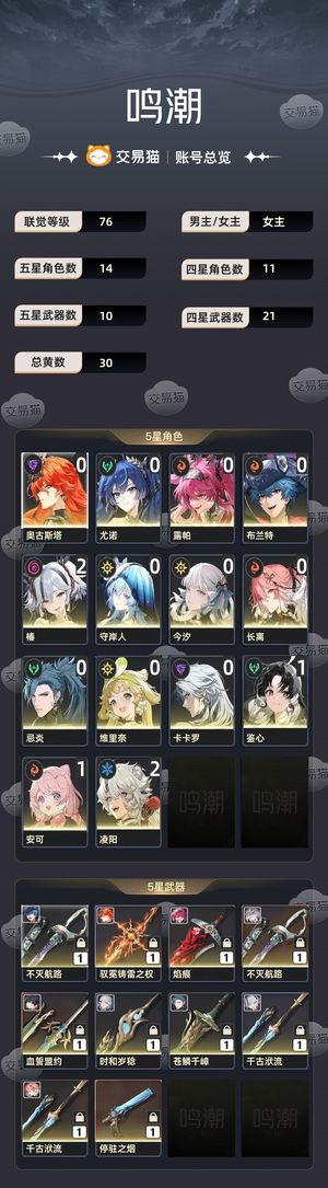 鸣潮【76级】 成品号强度号