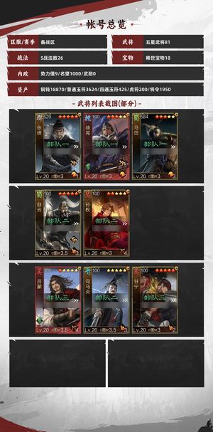 率土之滨5万风尚值 主五高红，水城皮肤