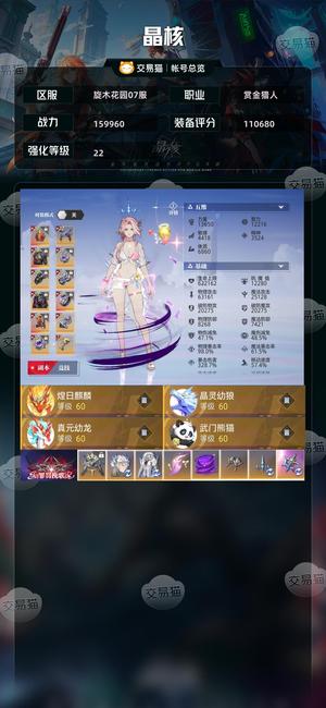 晶核【战力159960】22赏金累充22w圣灯材料一个