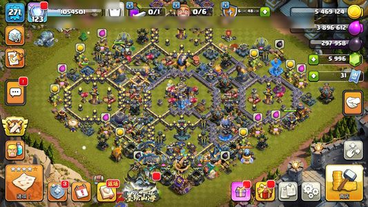 部落冲突【18本 繁荣度123 联赛等级泰坦27】4个大场景17本全满