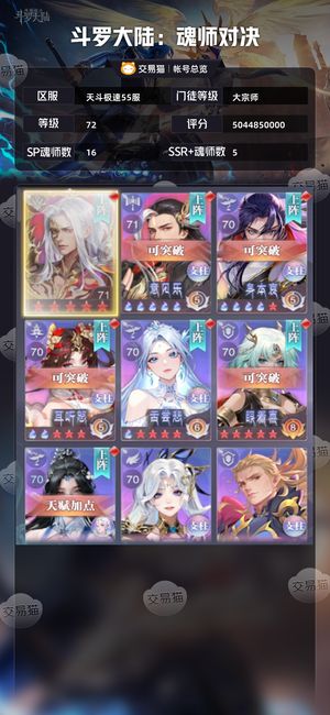 斗罗大陆：魂师对决【大宗师,72级】72级双神皮肤多百万环碗