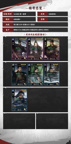 率土之滨曹植，魏关羽，弓姜维在榜前五十