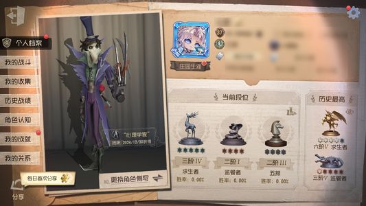 第五人格【37级】有历史心理A牌