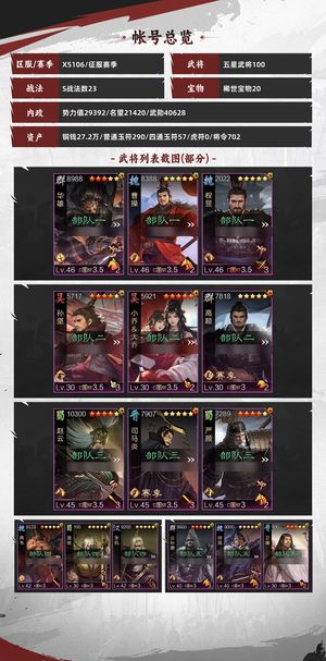 率土之滨武将战法齐全，主五带红