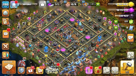 部落冲突【18本 繁荣度119 联赛等级泰坦27】120繁，17本大圆满所有全满