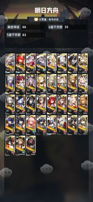 明日方舟【66级】官服活绑小号ew银灰能天使祥子