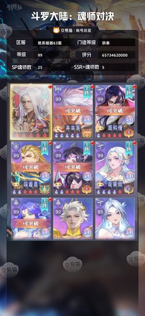 斗罗大陆：魂师对决【供奉,99级】 死神已出320抽供奉养老号