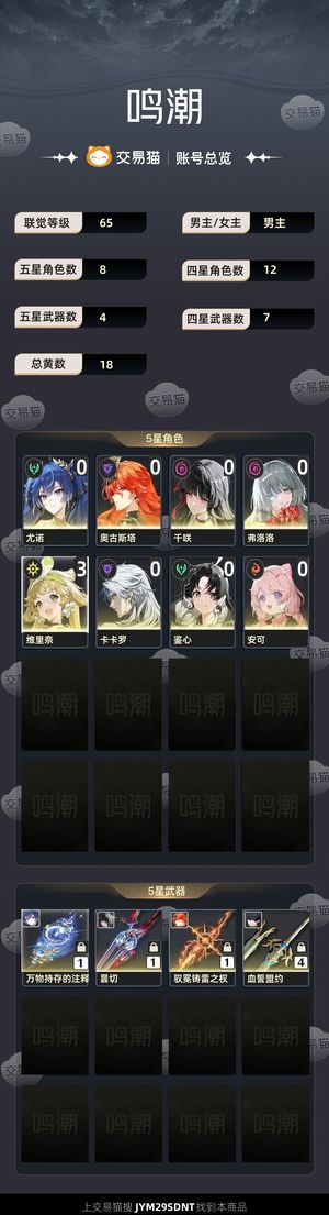 鸣潮【65级】 日月队01奥古01尤诺弗洛洛