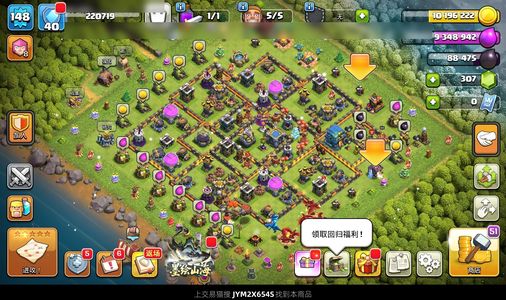 部落冲突【12本 繁荣度40 联赛等级弓箭手8】 百级大量高防御资源号