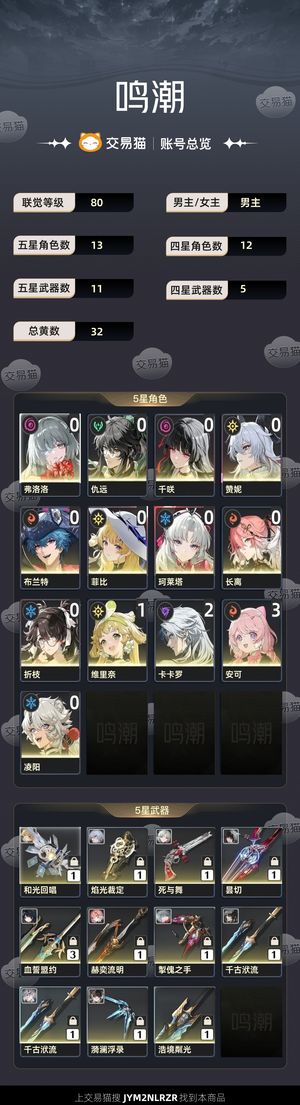 鸣潮【80级】 90级角色全部毕业