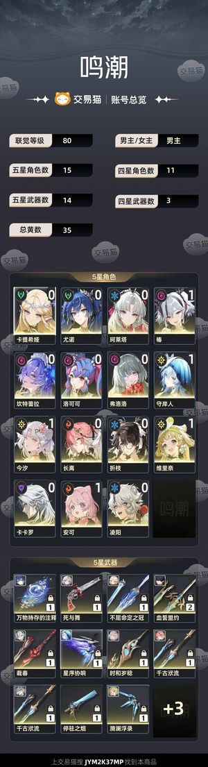 鸣潮【80级】 自养精品号