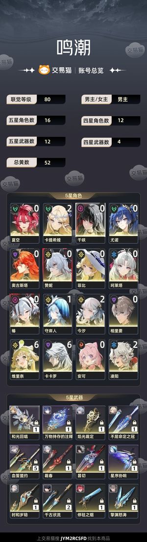 鸣潮【80级】 风蚀队 二星卡提已毕业