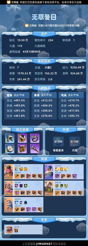 无尽冬日【统帅7级】10组 自用车身号