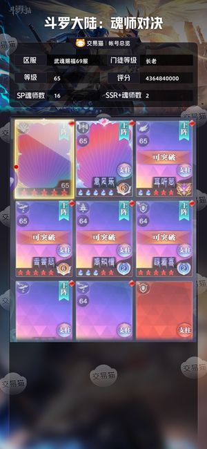 斗罗大陆：魂师对决【长老,65级】看上的请下单