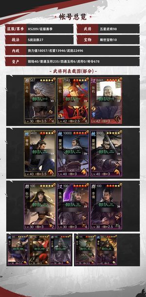 率土之滨主五核心红战法齐全