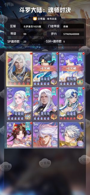 斗罗大陆：魂师对决【供奉,99级】500亿供奉养老号