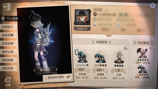 第五人格【42级】太中敦幻猫珍奇柜火狐美限回皮多