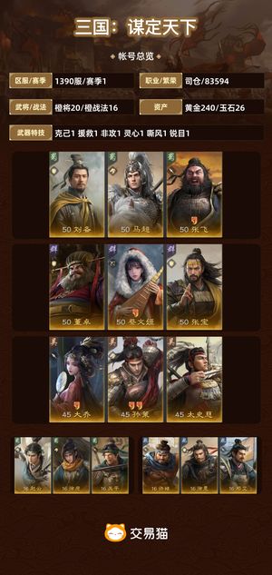 三国：谋定天下【赛季1】  两个月大小月卡 有刘备赵云