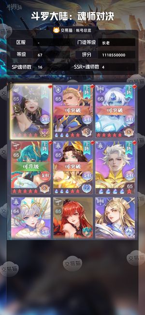 斗罗大陆：魂师对决【长老,67级】 猫猫皮号标价就是卖价