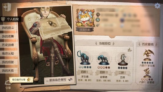 第五人格【73级】时装91金挂机61金