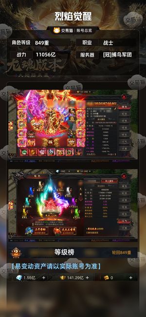 烈焰觉醒【849级 】 【30477级 】看懂的来靓号