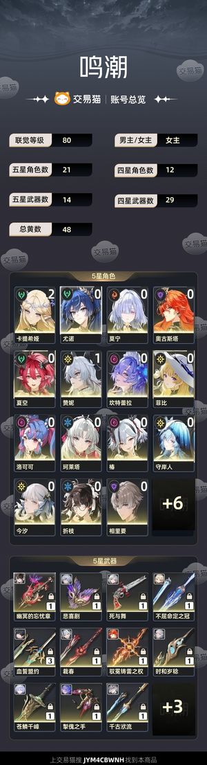 鸣潮【80级】 卡提2 1日月，光噪队，莫宁