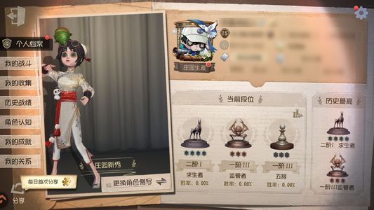 第五人格【15级】 温室豆长小特冠军皮