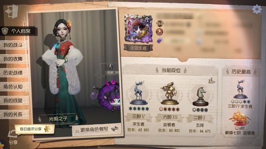 第五人格【264级】 挂着只支持强娶。小羊加双红