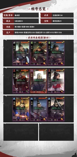 率土之滨看描述前三33红主5 50  